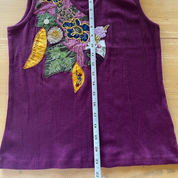 Embroidered Purple Tank Top - Picture 8 of 8